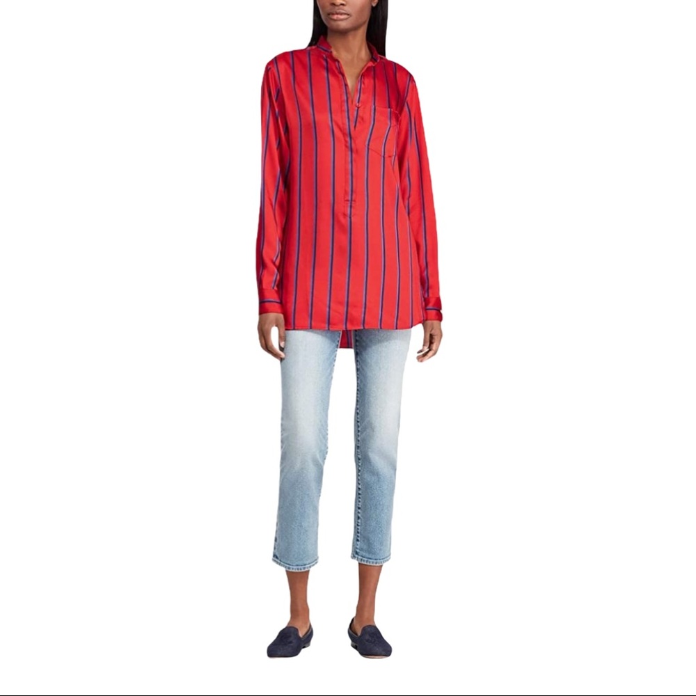 Ralph Lauren WomensVertical Stripe Button Up Shirt